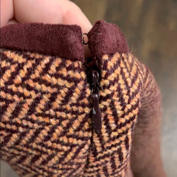 Lord & Taylor Wool Burgundy Herringbone Pencil Skirt - Picture 5 of 8